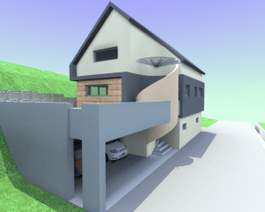 Okroglo zunanje stopnišče