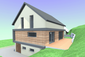 Hiša z leseno fasado