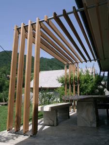 lesena pergola in inoks